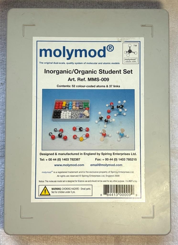 Molymad Inorganic/Organic Chemistry Student Set MMS-009 3D Model Kit Complete