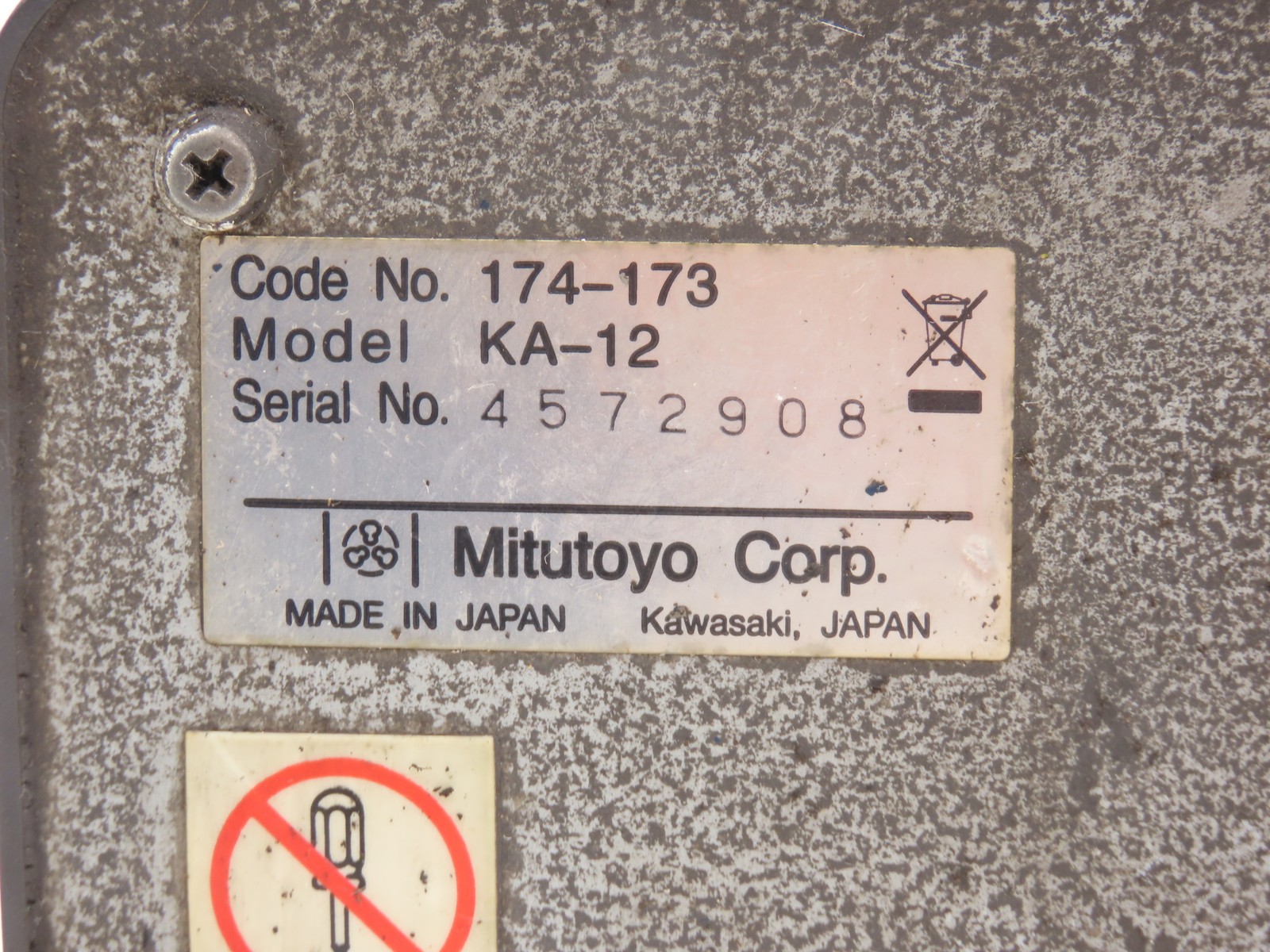 Mitutoyo KA-12 Digital Counter 2-Axis Display for Profile Projector 174-173A
