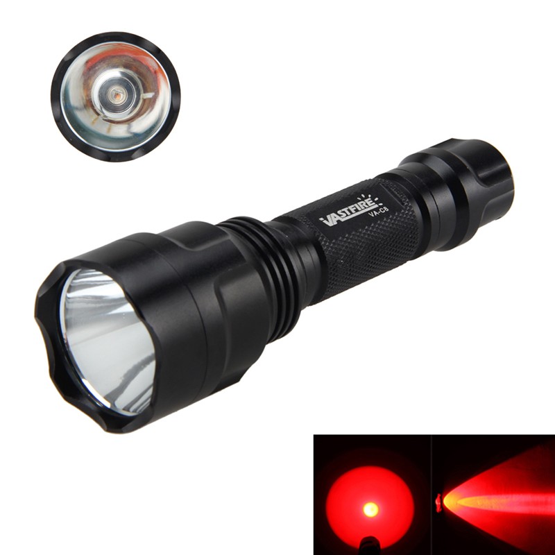Mounted Light, Red LED Flashlight Torch, With Scope Mount Coyote Varmint Hunting