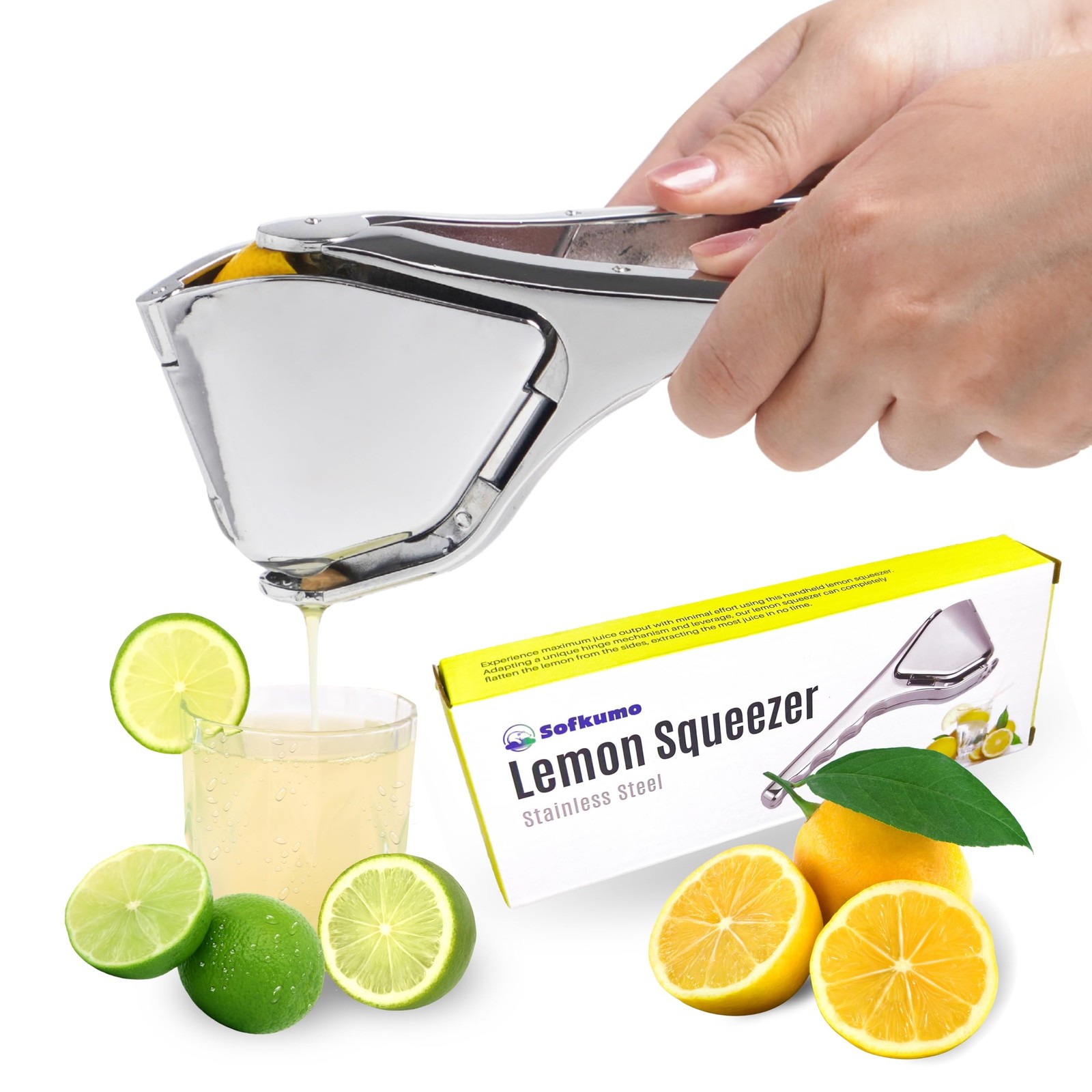 Heavy‑Duty Stainless Steel Lemon Squeezer | Hand Press Citrus Juicer for Lemo...