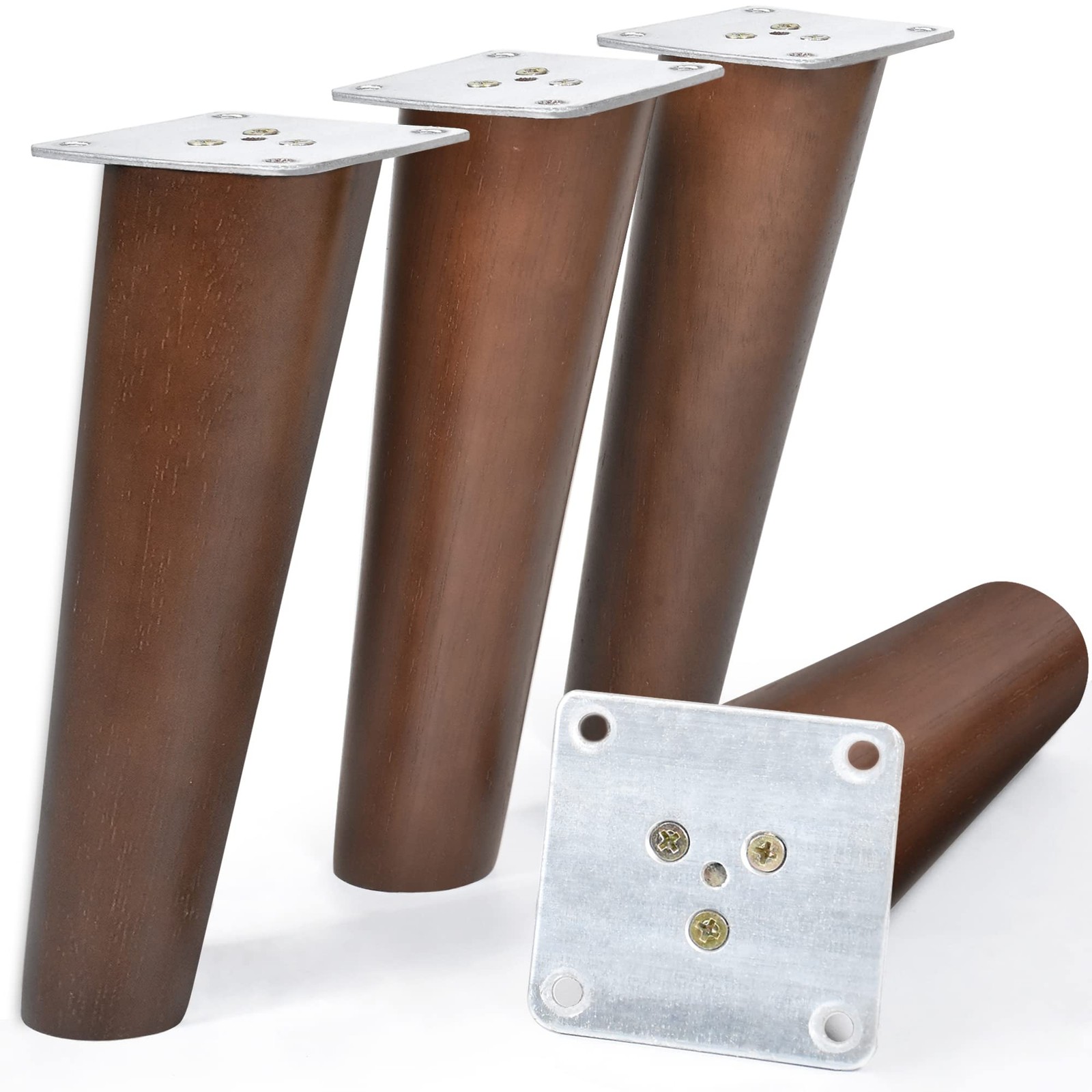 AORYVIC Angled Furniture Legs 8 inch Slanted Wood for 8 inch, Dark Brown