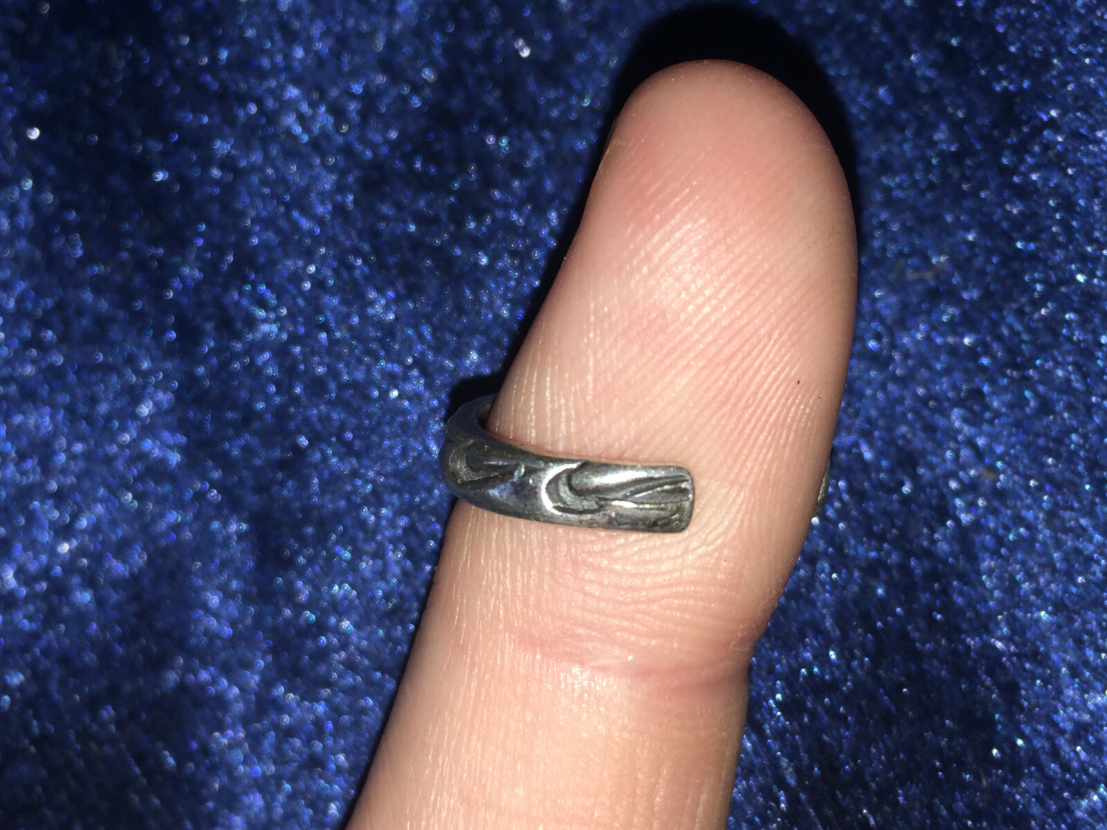 Signed Waves Ocean Theme Adjustable Toe Ring Genuine Sterling Silver 925
