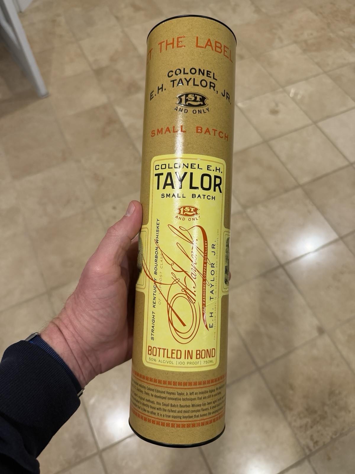 Vintage “The Truth” Kentucky Whiskey Bottle Tube E.H. Taylor Jr Bourbon - Empty