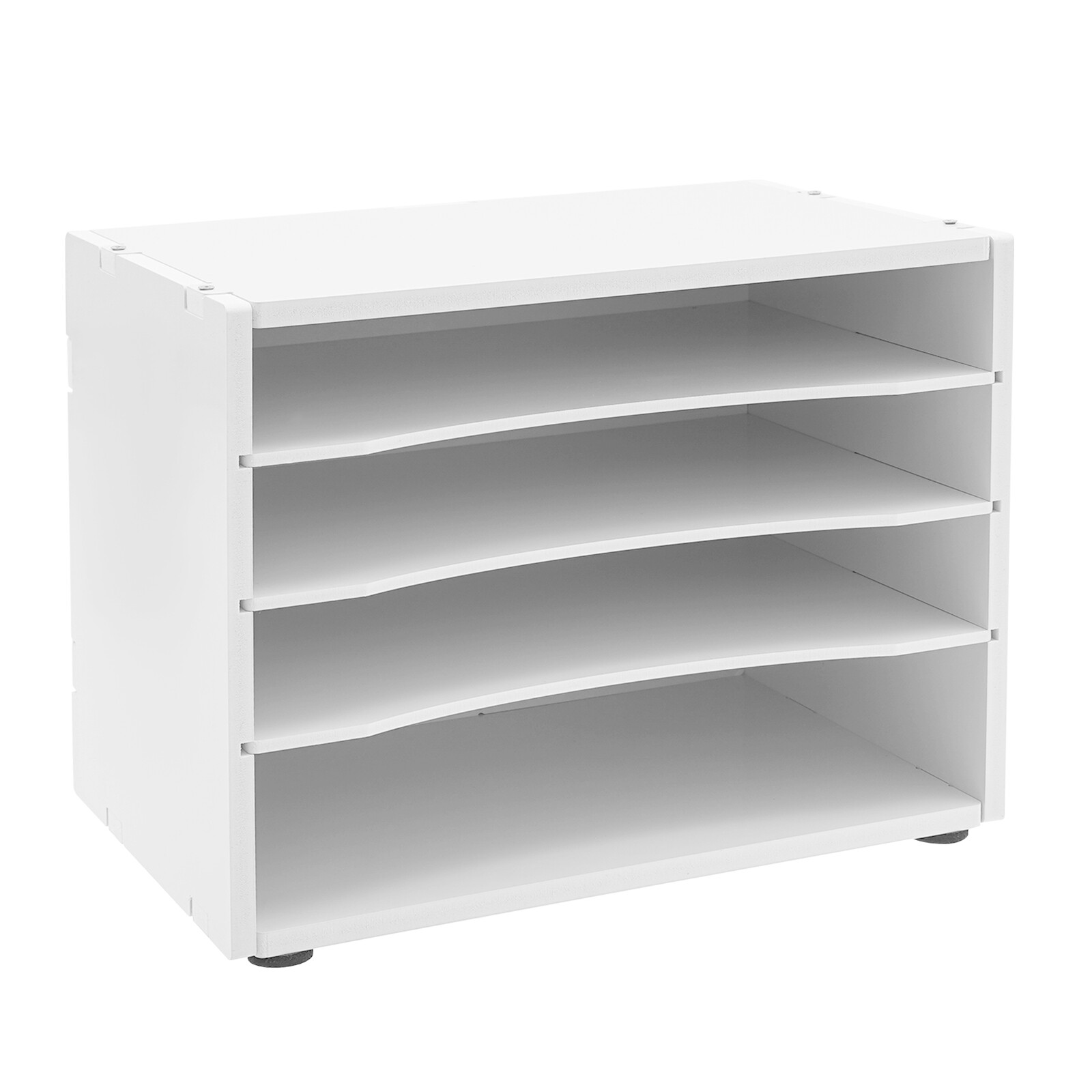 2 Pack 4 Tier Desktop File Holder White PVC Paper Organizer Rack