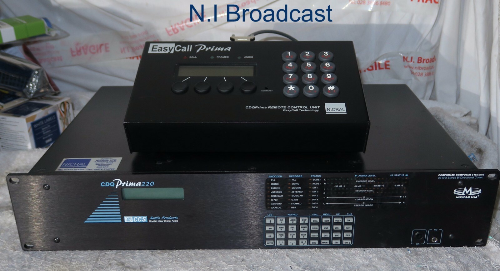 Nicral CCD  cdq prima220 ISDN mainframe and remote panel Easycall  20Khz stereo