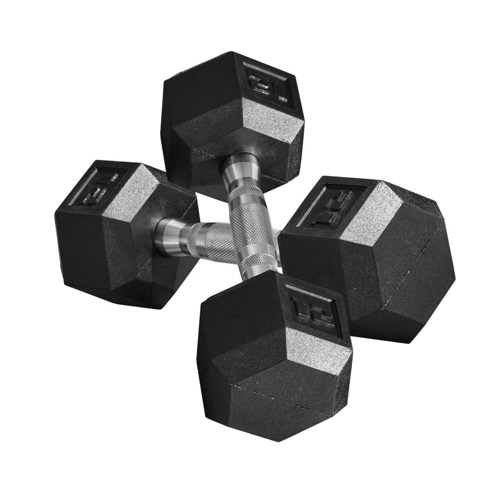 Set of 2 Hex Rubber Coated Dumbbell Weights Lift for Fitness Home Gym Workout