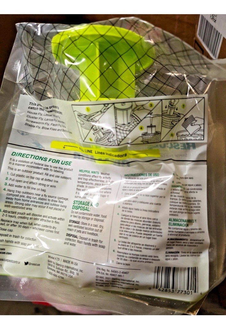 Outdoor Disposable Hanging Fly Trap - 12 Traps