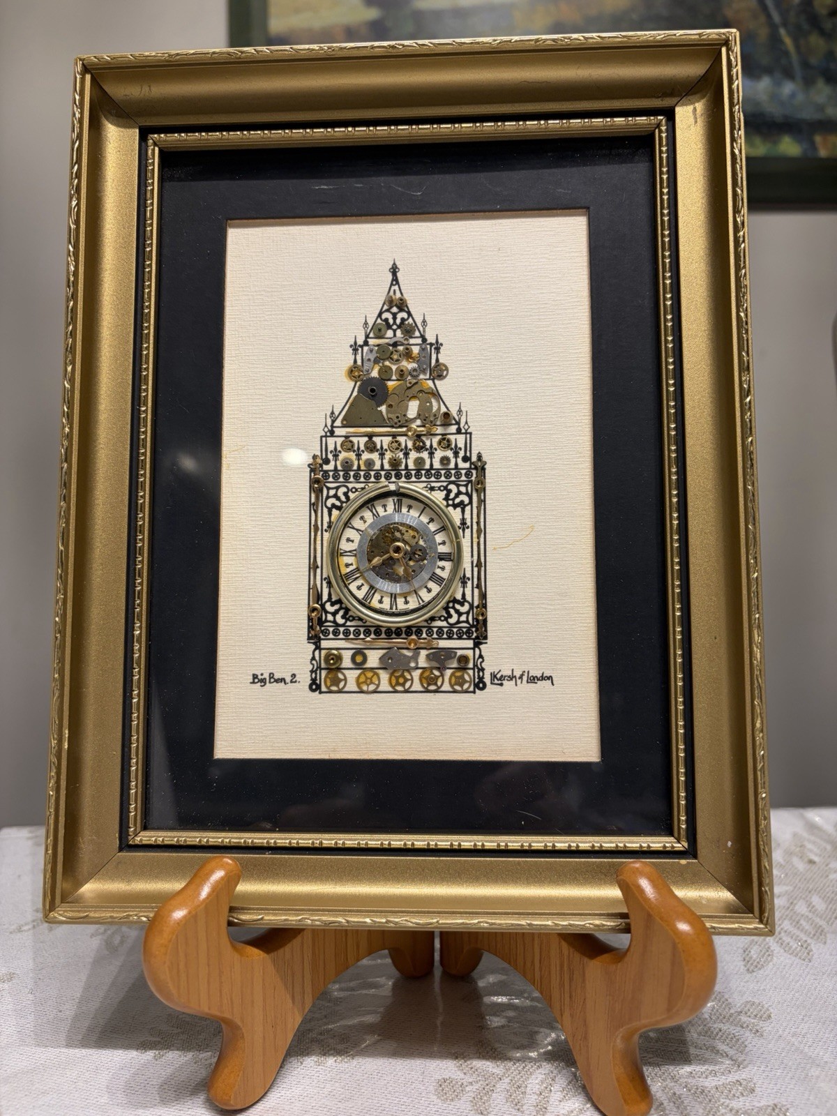 J.Kersh Of London Wall Art Big Ben 2 Clock Collage Framed and Signed