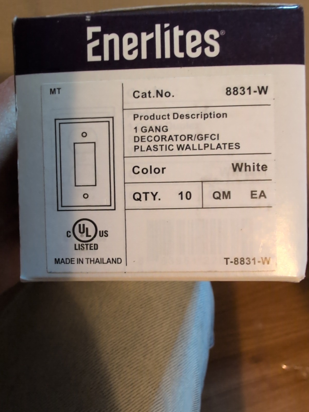 LOT OF 10 Enerlites 1 Single Gang Decorator  GFCI Wallplate White Thermoplastic