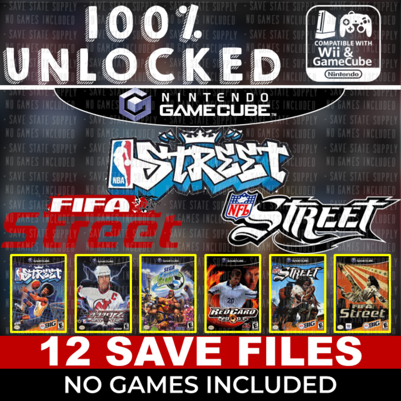 NBA NFL NHL FIFA Soccer Sega Street vol 1 vol 2 vol 3 v3 hitz hits Gamecube Card