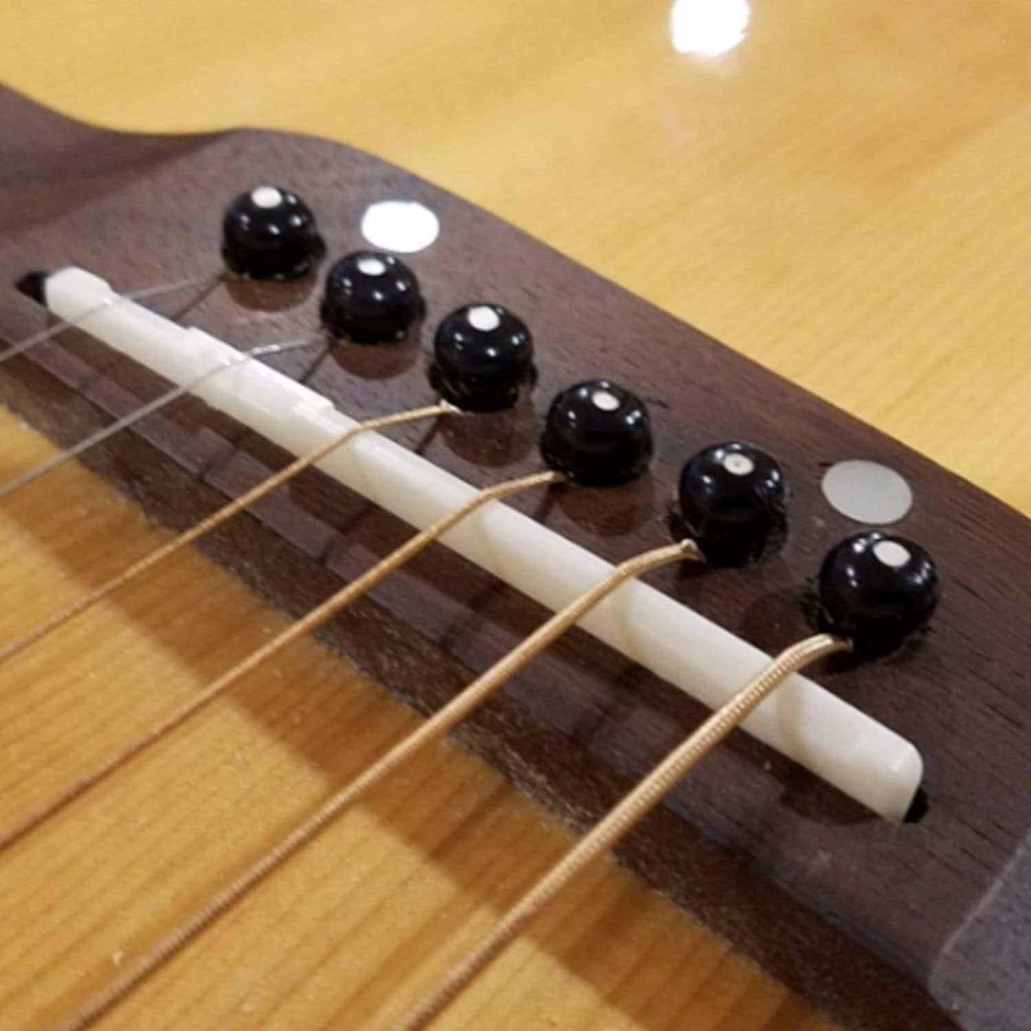 2 Set Bone 6 String Acoustic Guitar Bridge Saddle for 72/43Mm & 2Pcs Sand Papers