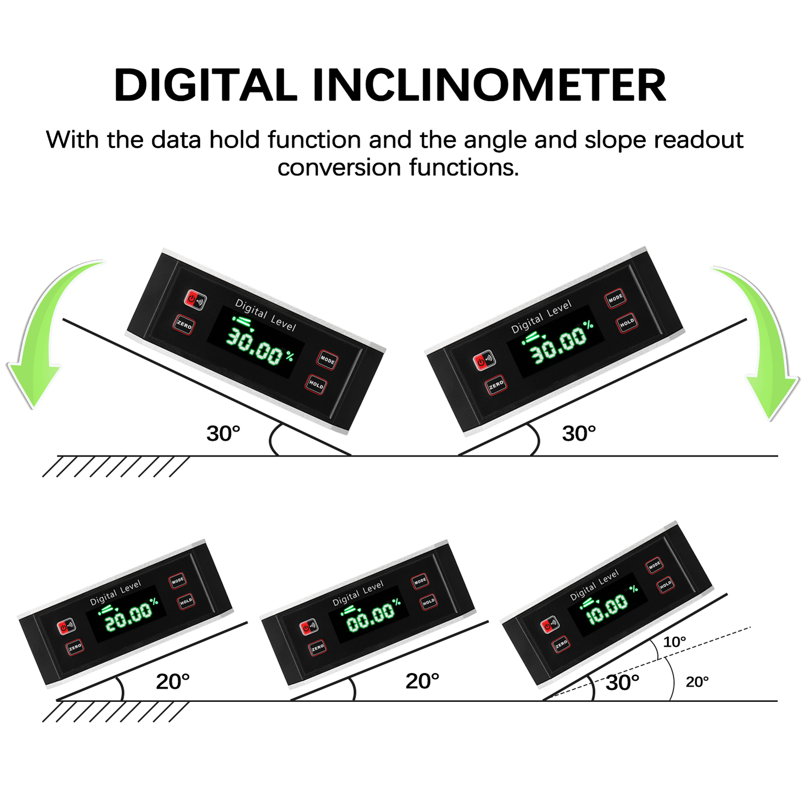 High Precision Angle Finder IP54 Dustproof Digital Protractor Inclinometer Y9E3