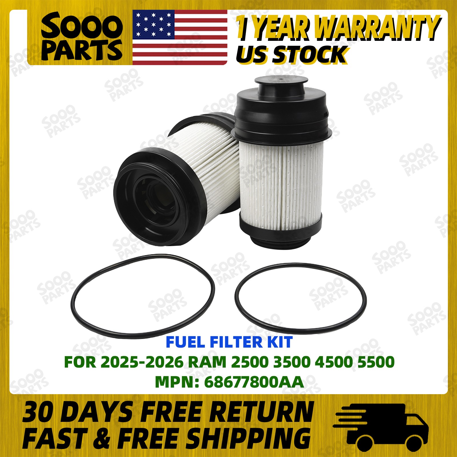 Fuel Filter Kit For 2025-2026 Dodge Ram 2500 3500 4500 5500 68677800AA