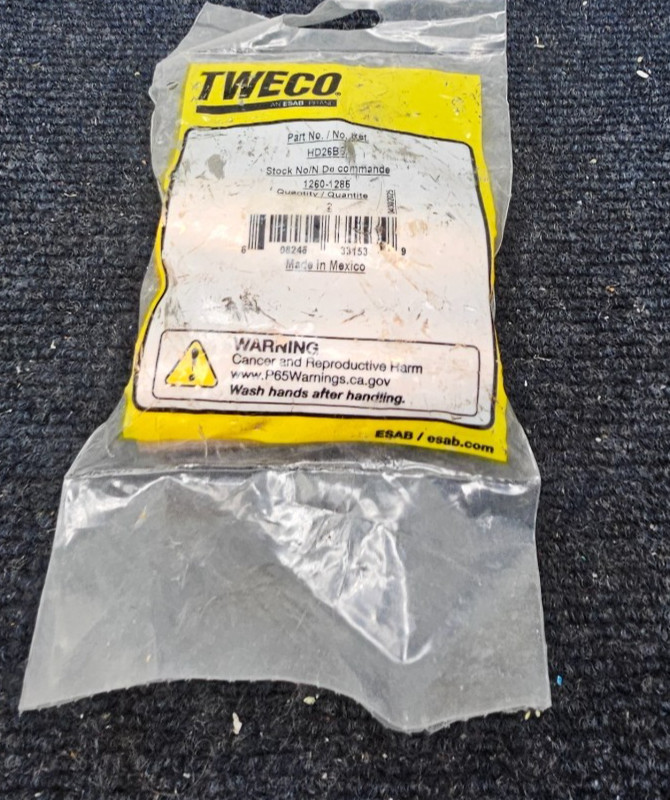(QTY 4) Tweco HD26B62 Heavy Duty Brass Nozzle MIG Weld 1260-1285
