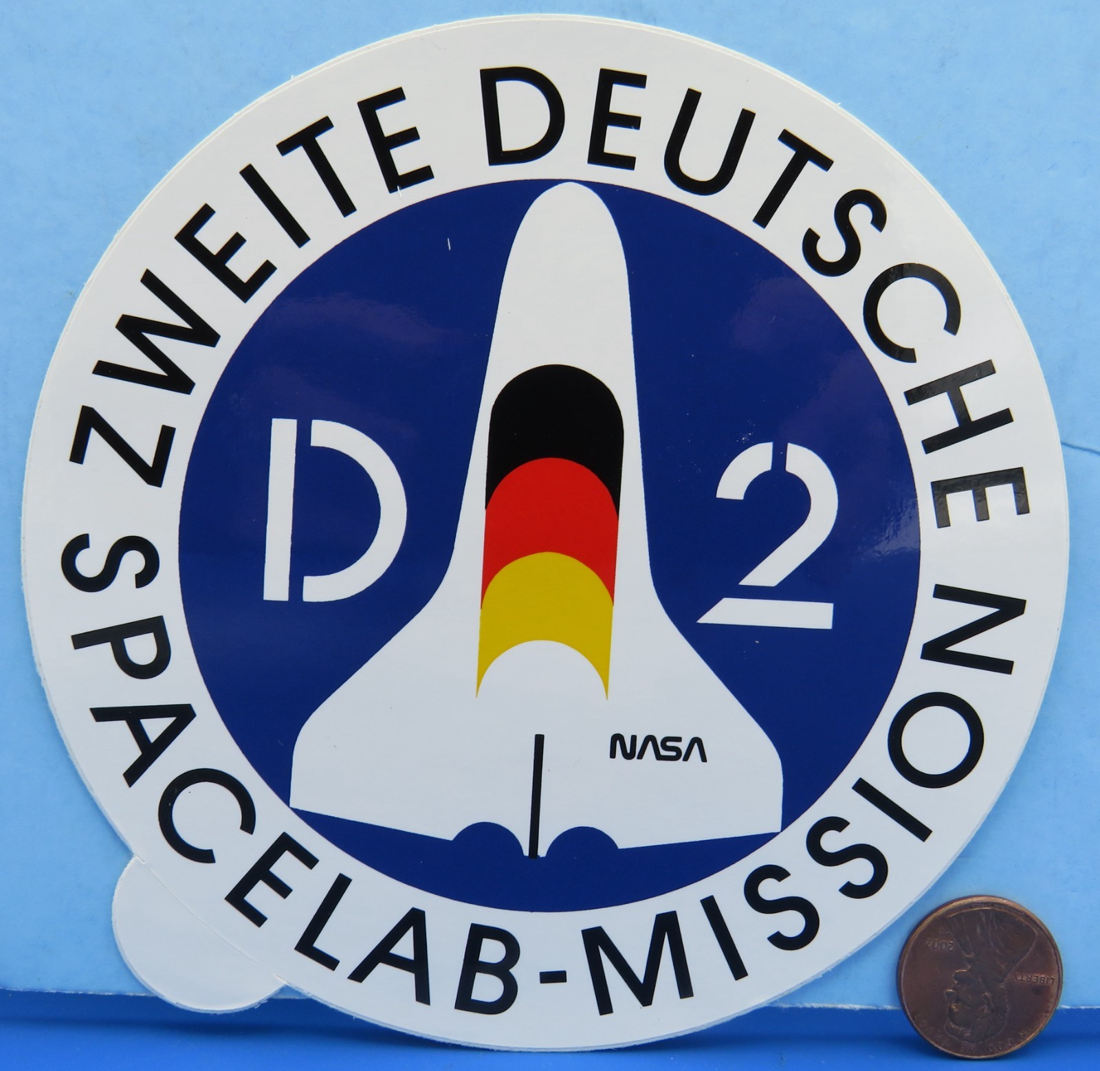 Space Shuttle Columbia STS-55 STICKER vtg German Mission D-2 SPACELAB NASA