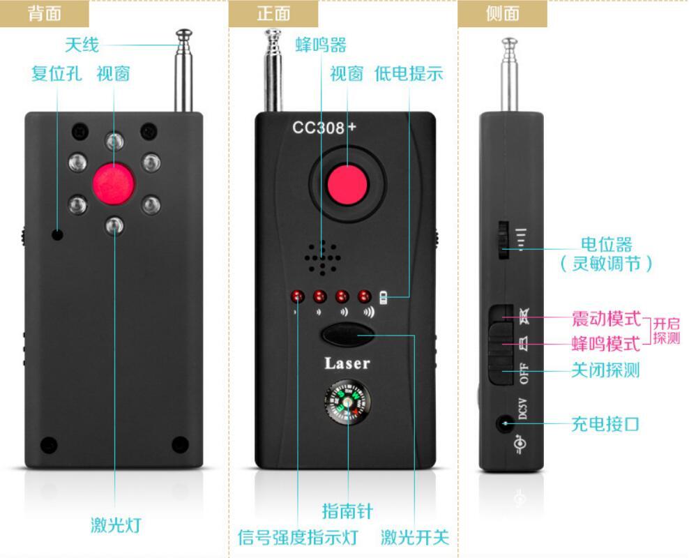 Rf Detector Hidden Camera Finder GPS