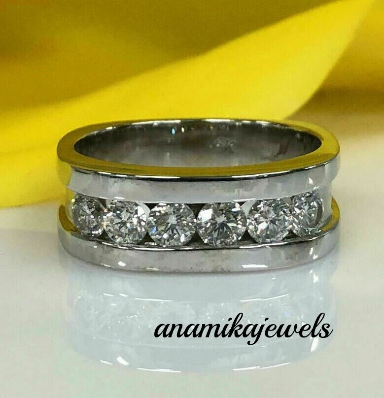 3CT Round Cut Diamond Lab-Created Men's Engagement Wedding Band 14K Gold Finish
