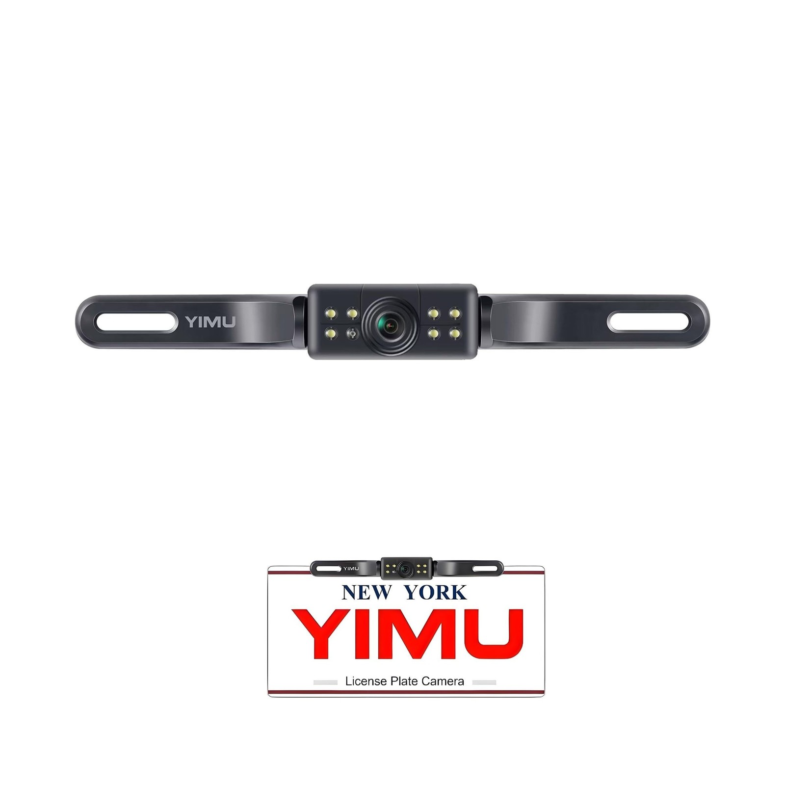 YIMU 1080P AHD Backup Camera for Car with License Plate Mount, 7-LED Illumina...