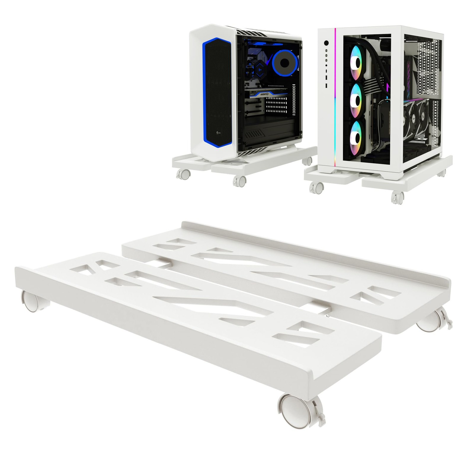 PC Stand, Mobile CPU Stand for Floor, Adjustable CPU Rolling Stand, Under Des...