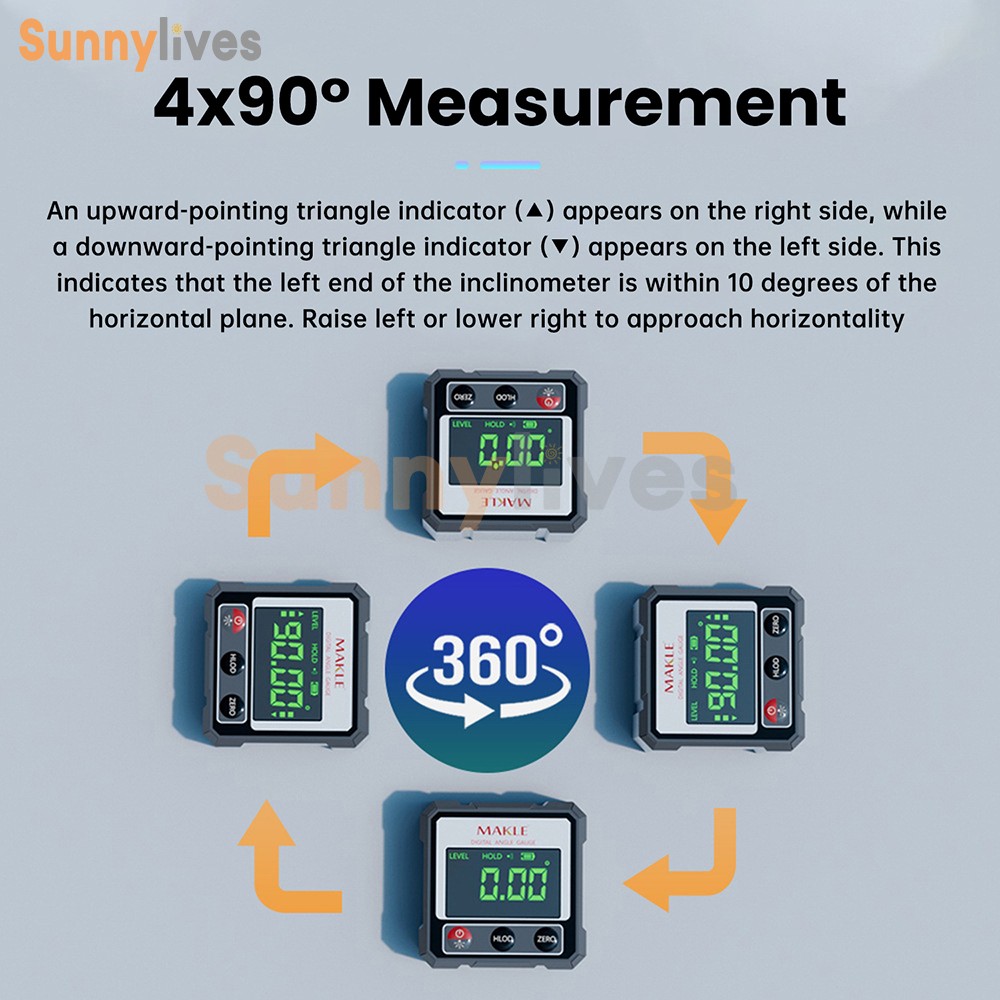 Digital Angle Finder Laser Level Gauge Inclinometer Magnetic Protractor Type-C