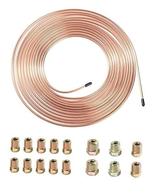 25Ft 3/16 Brake Line Tubing Kit,Copper Nickel Brake Line,Car Accessories Gold