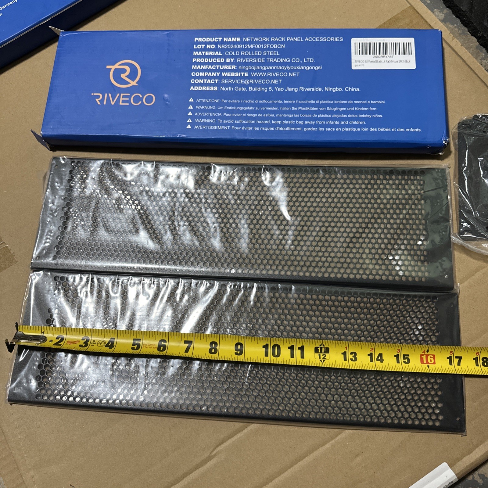 3U Vented Blank Panels for Front Cover Panel Network Rack Mount 2PCS Black 17.25