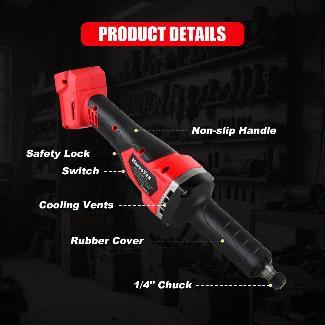 Cordless Die Grinder for Milwaukee 18V Battery Variable Speed Brushless ToolOnly