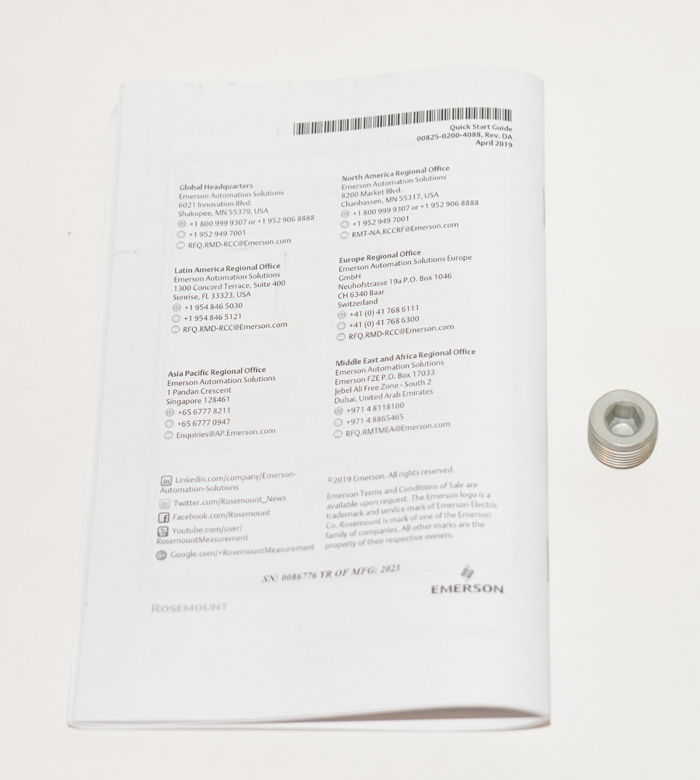 ROSEMOUNT MULTIVARIABLE TRANSMITTER 4088B1P6NA4R2K111AE5M5C1