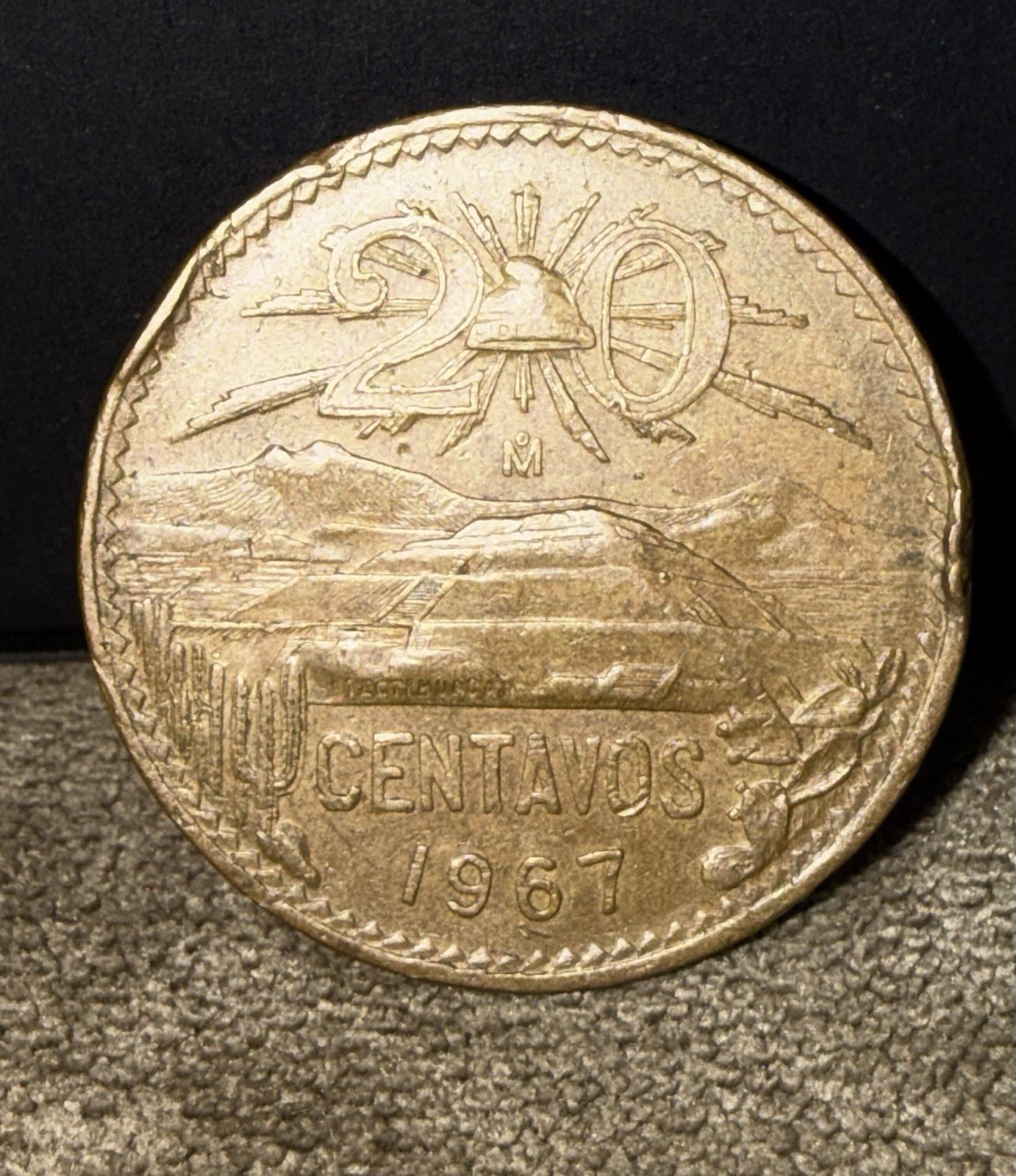1967 Mexico 20 Centavos Coin | Estados Unidos Mexicanos M | Vintage