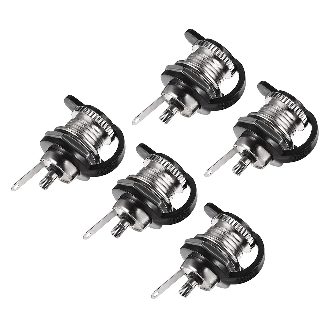 5.5mmx2.5mm DC Power Jack Socket Female Panel Mount Connector w Dust Cover 5pcs