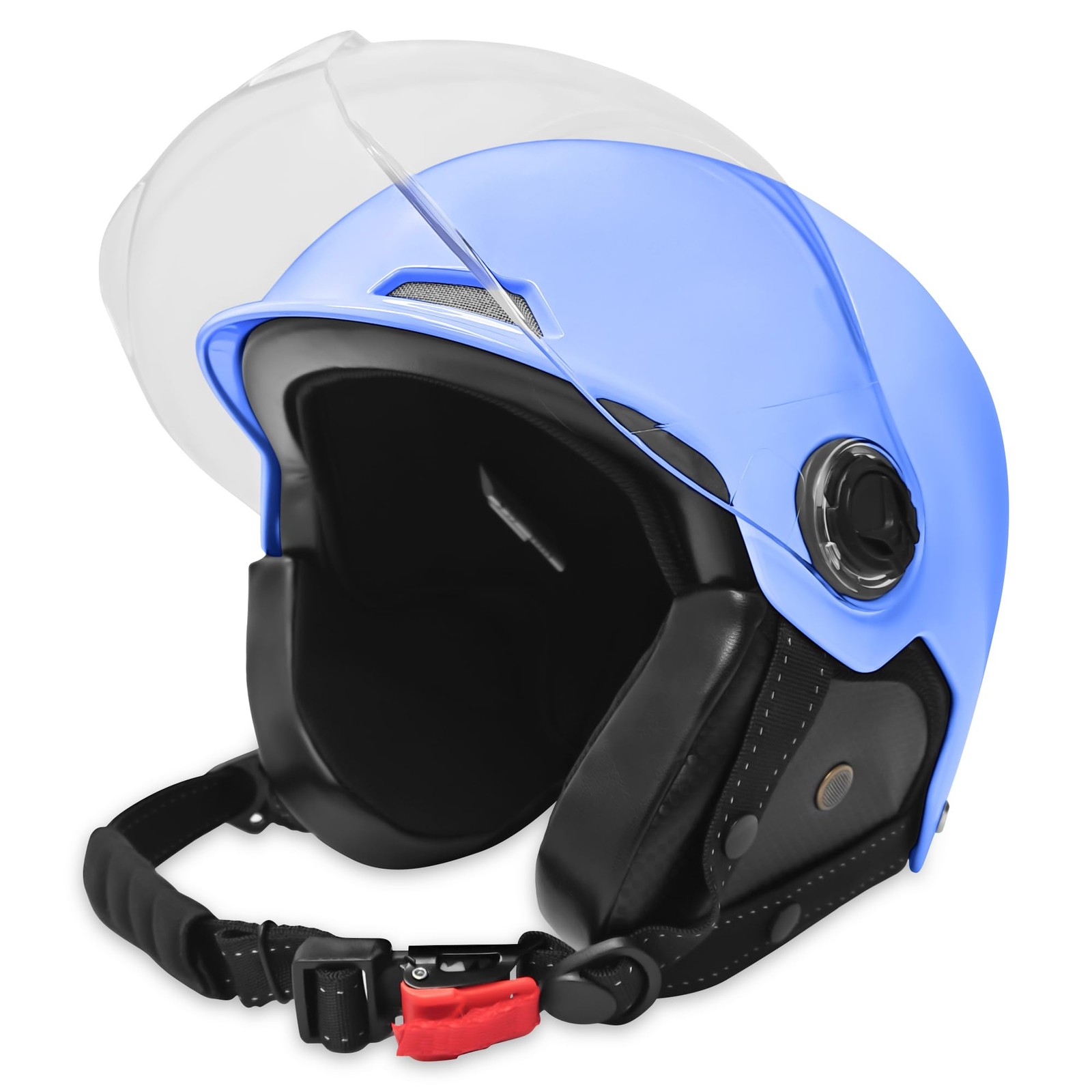 Vintage German Style Half Motorcycle Helmet DOT Approved with Windproof Glasses