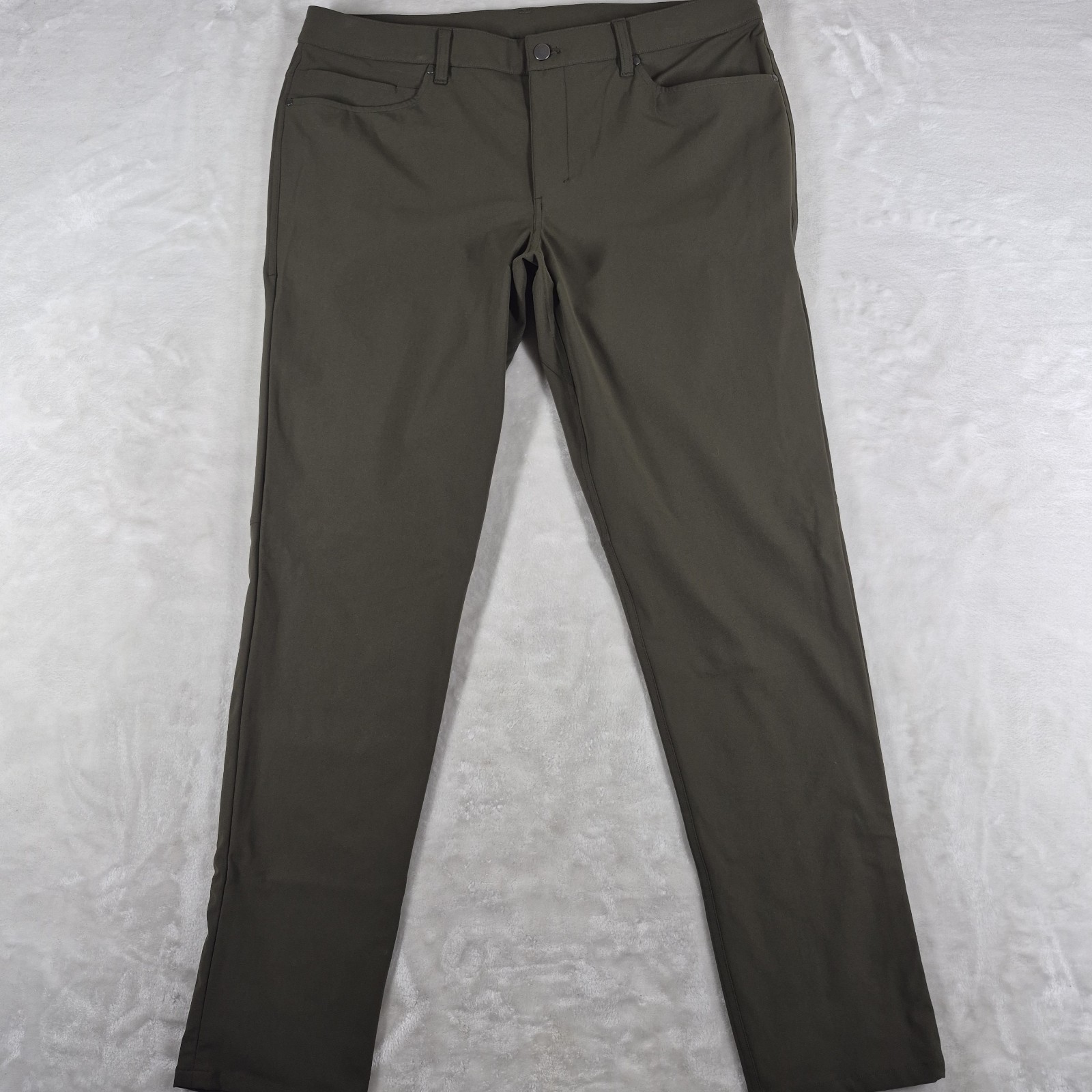 Lululemon ABC 5-Pocket Pants Men's 36x32 Green Stretch Warpstreme Casual LM5552S