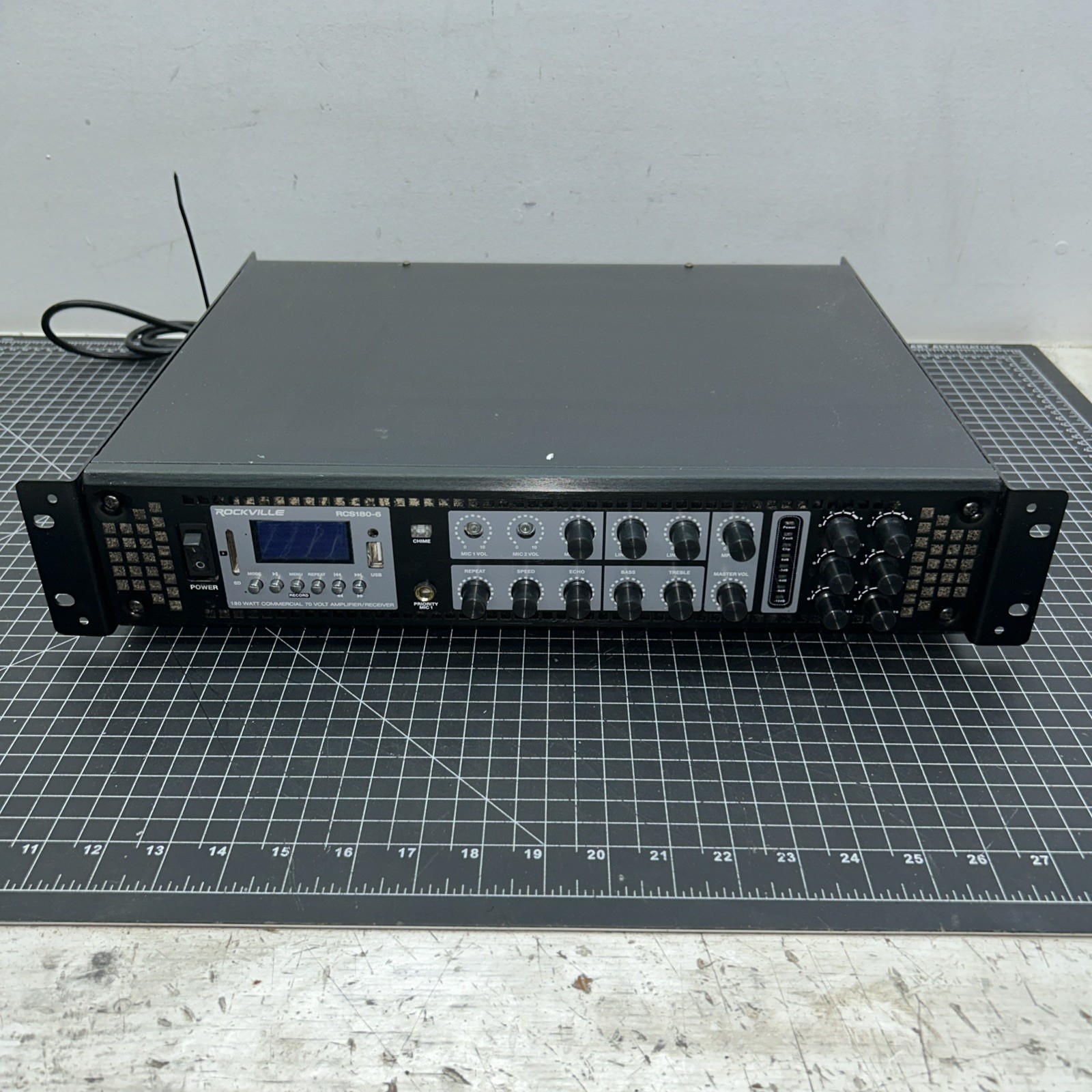 Rockville RCS180-6 180 Watt 6 Zone 70v Commercial/Restaurant Amplifier/Bluetooth