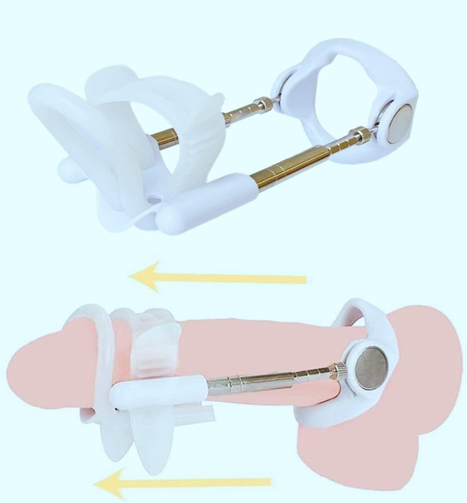 Ergonomic White Penile Traction Device - Adjustable & Portable Enhancement Kit