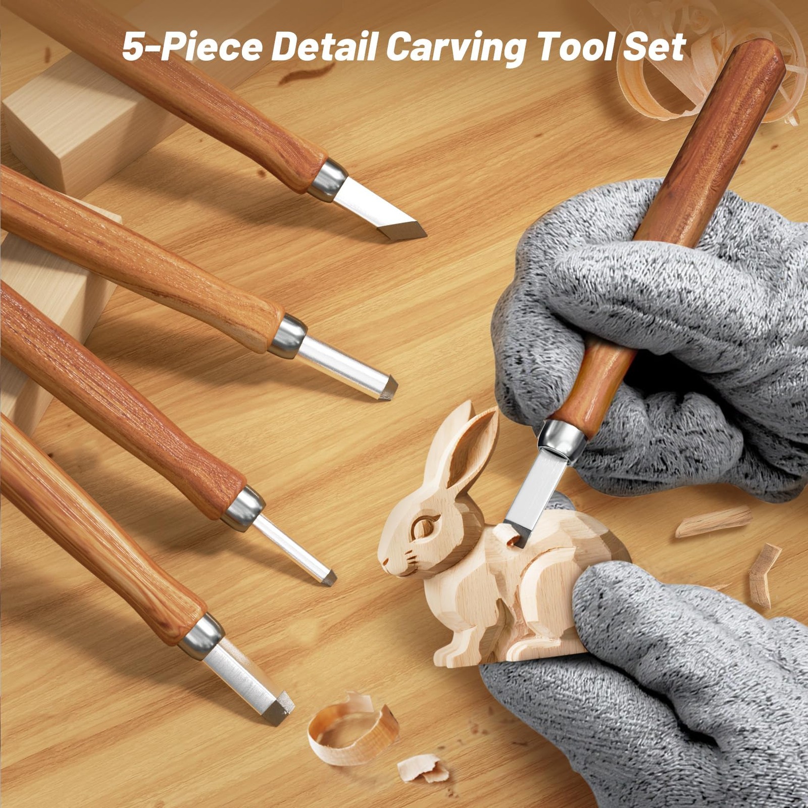 Wood Carving Kit, Tools Set with Varies (Small to Medium),