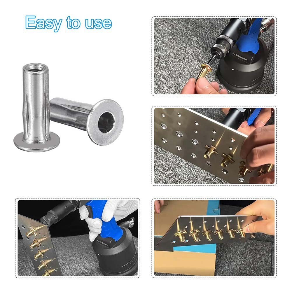M5 Multi-Grip Rivet Nuts, 20Pcs Threaded Insert 304 Stainless Steel Plus2233
