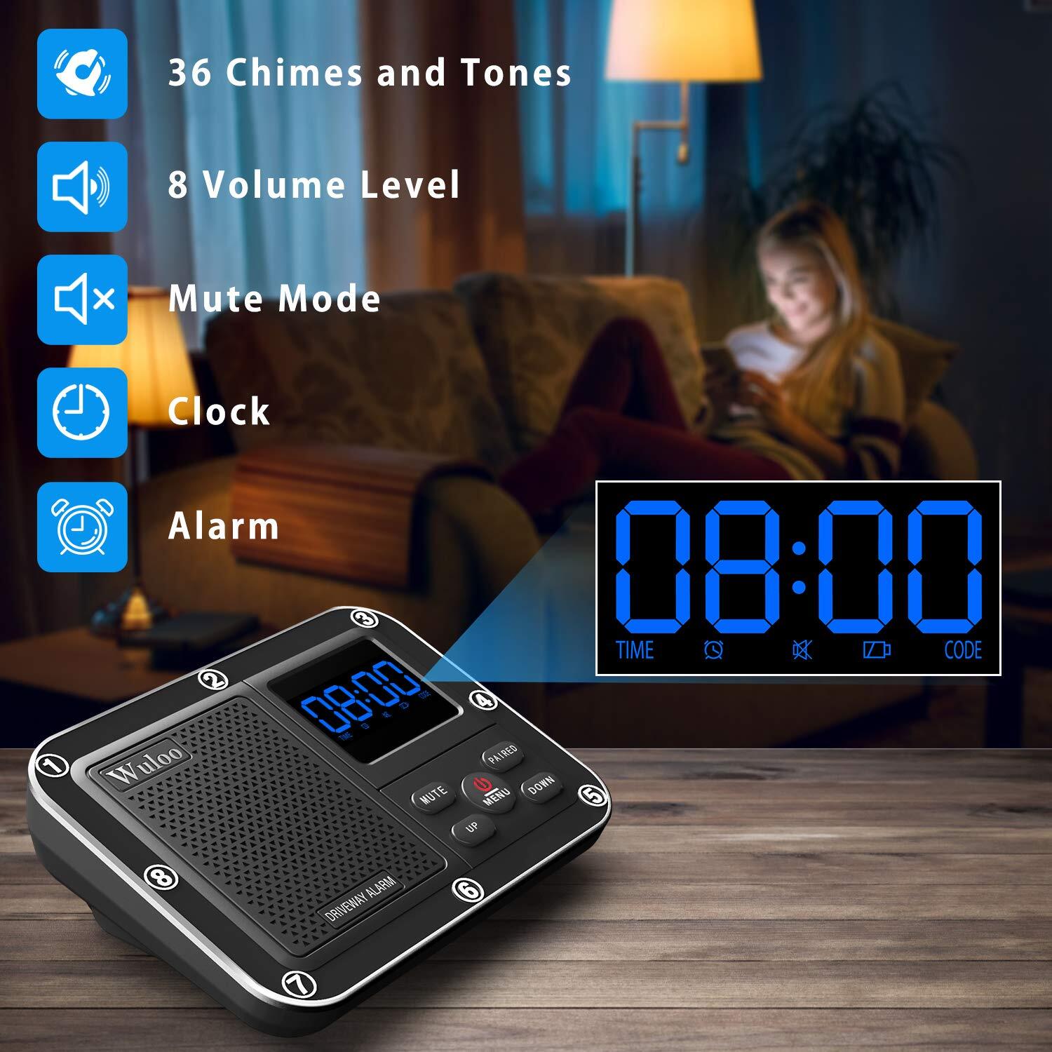 1800ft Solar Wireless Driveway Alarms System Long Range Motion Sensor Waterproof