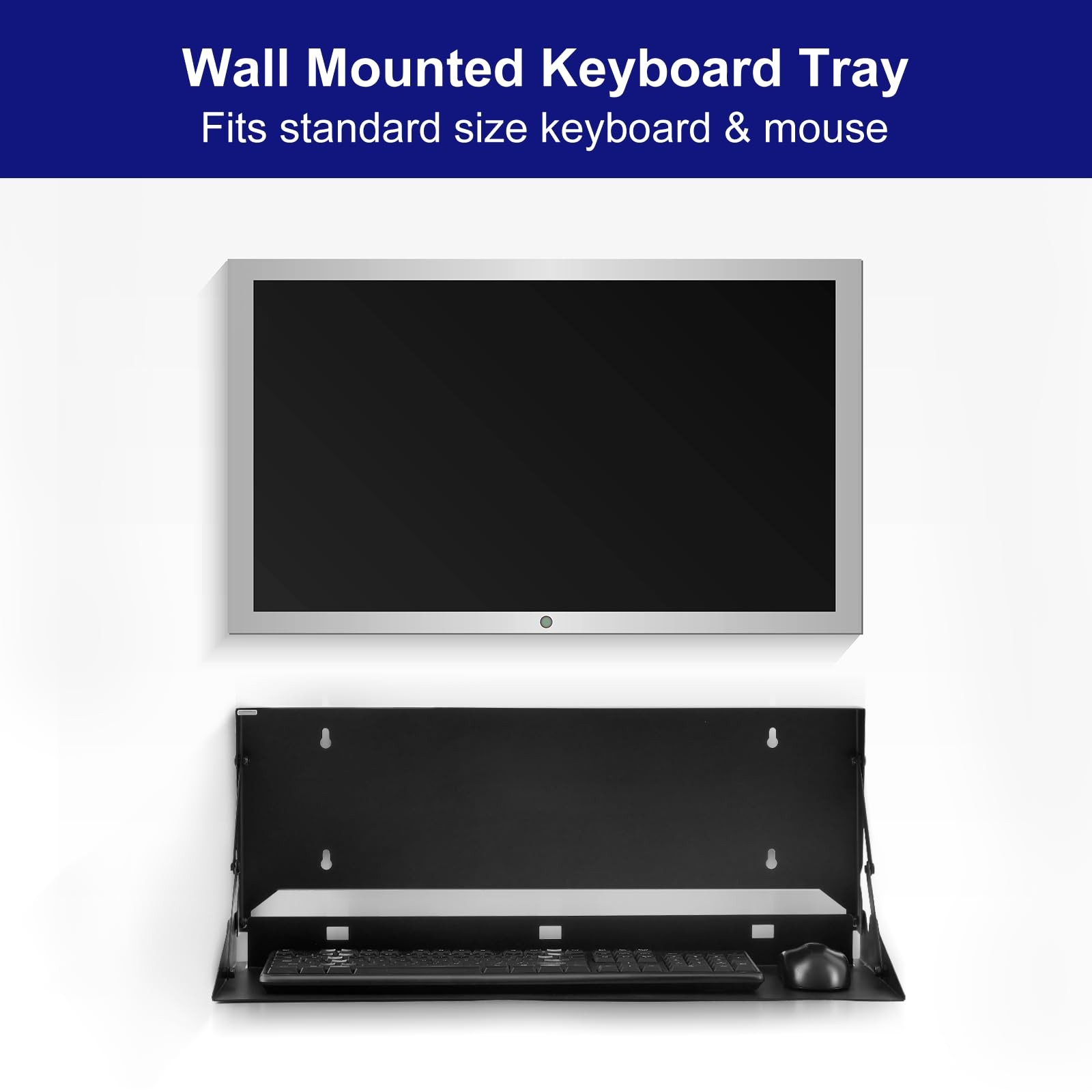 1 Pcs 24 Inch Keyboard Wall Mount Foldable Fits Standard Computer Keyboard Mouse