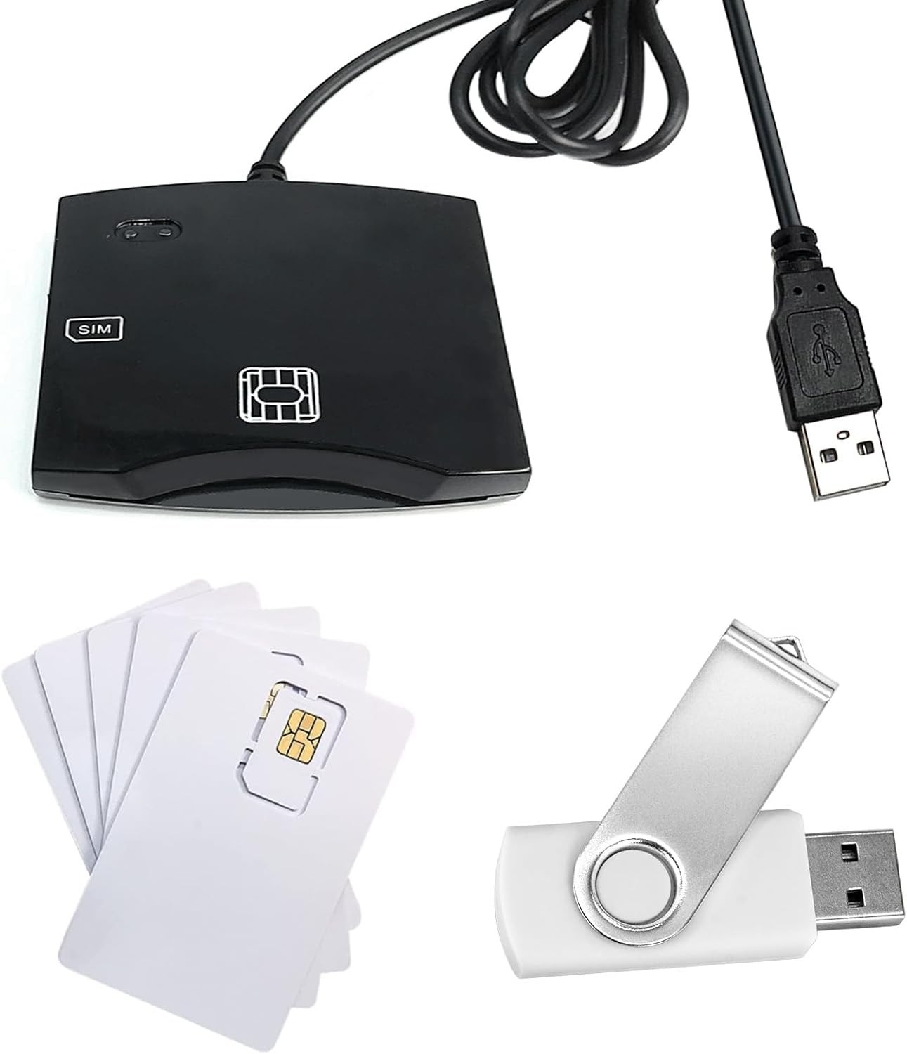 Professional SIM Card Writer with 5 Programmable LTE USIM Cards & Setup Software