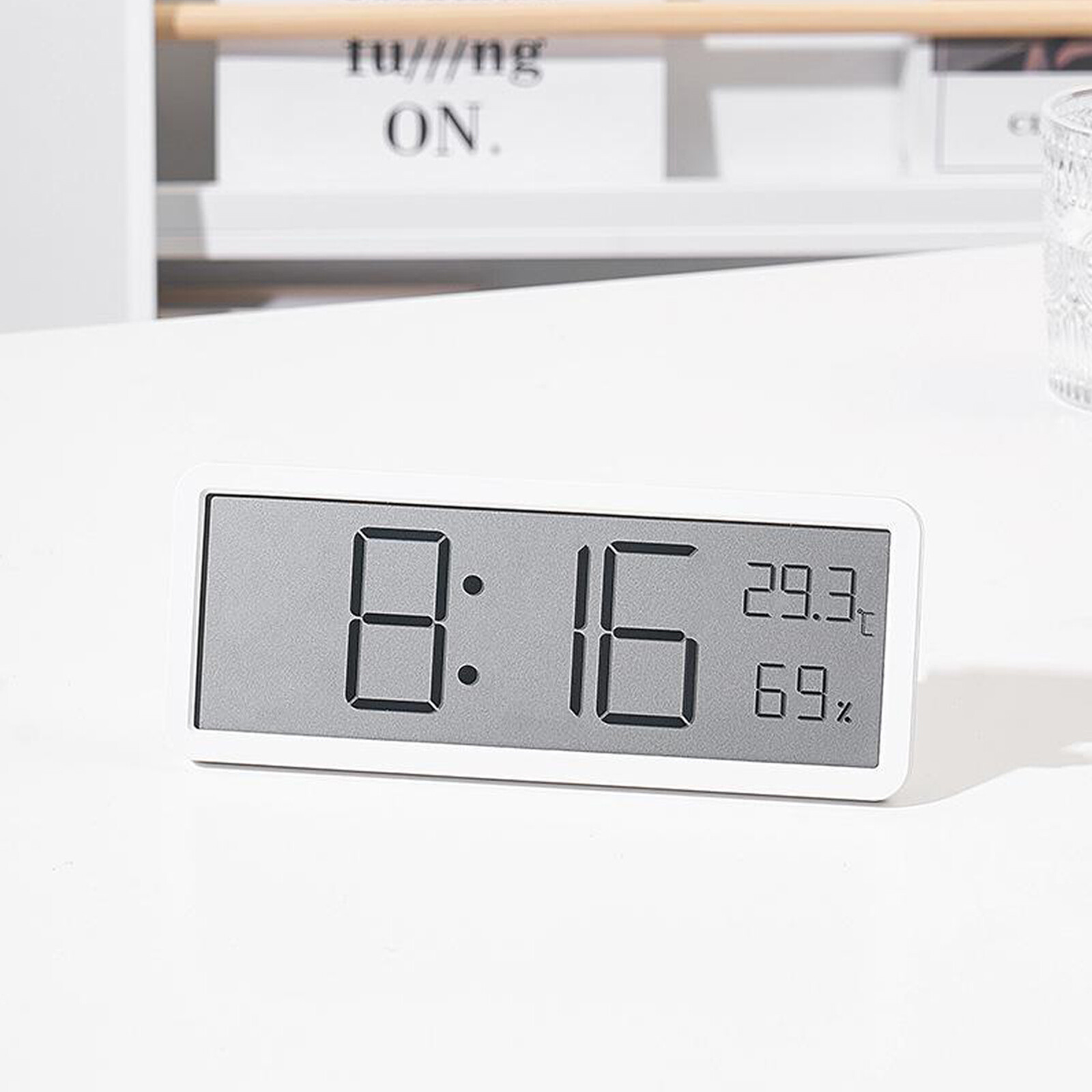 Digital LED Wall Clock Alarm Humidity Temperature Display Desktop Clock Large