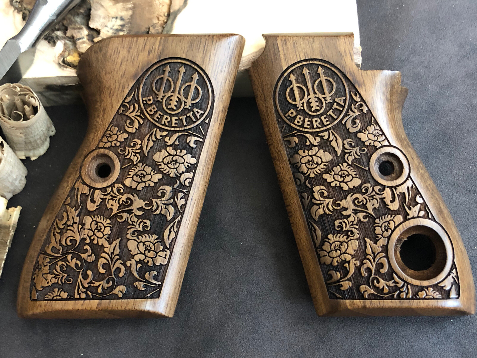 Beretta Mod 70 70S 71 Puma Turkish Walnut Grips. Floral. US Based Seller