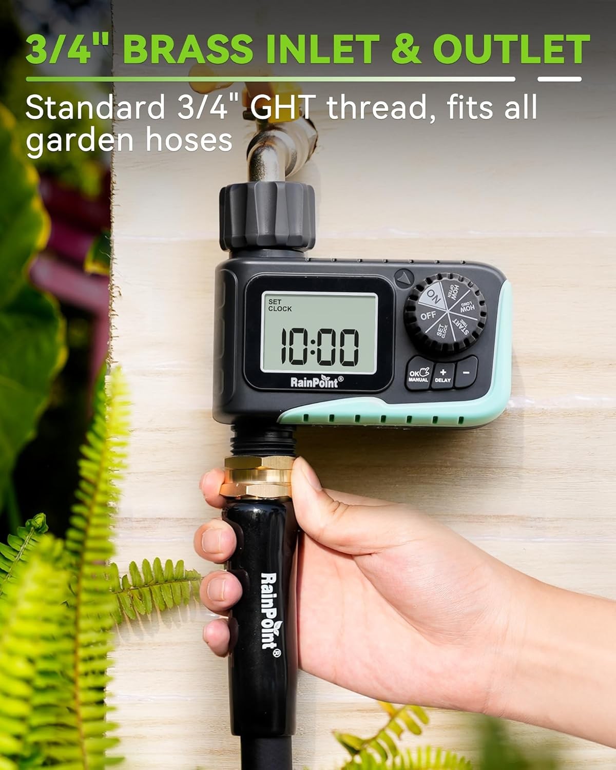 RAINPOINT Programmable Hose Timer Garden Watering System Sprinkler Timer Rain De