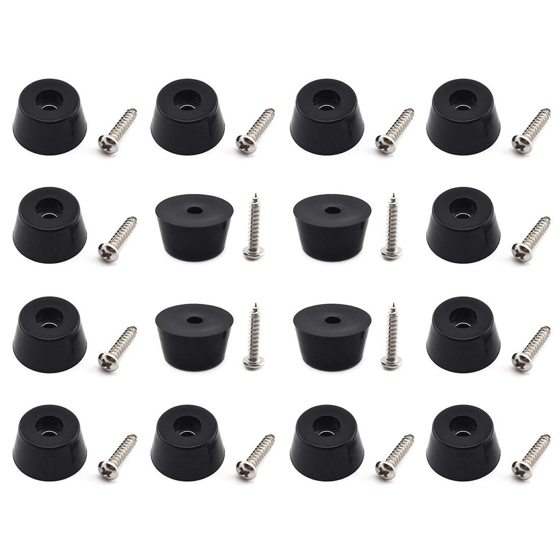 16 Pack Rubber Feet Stainless Steel Washer Round Non-Slip Pads 30x22x15mm