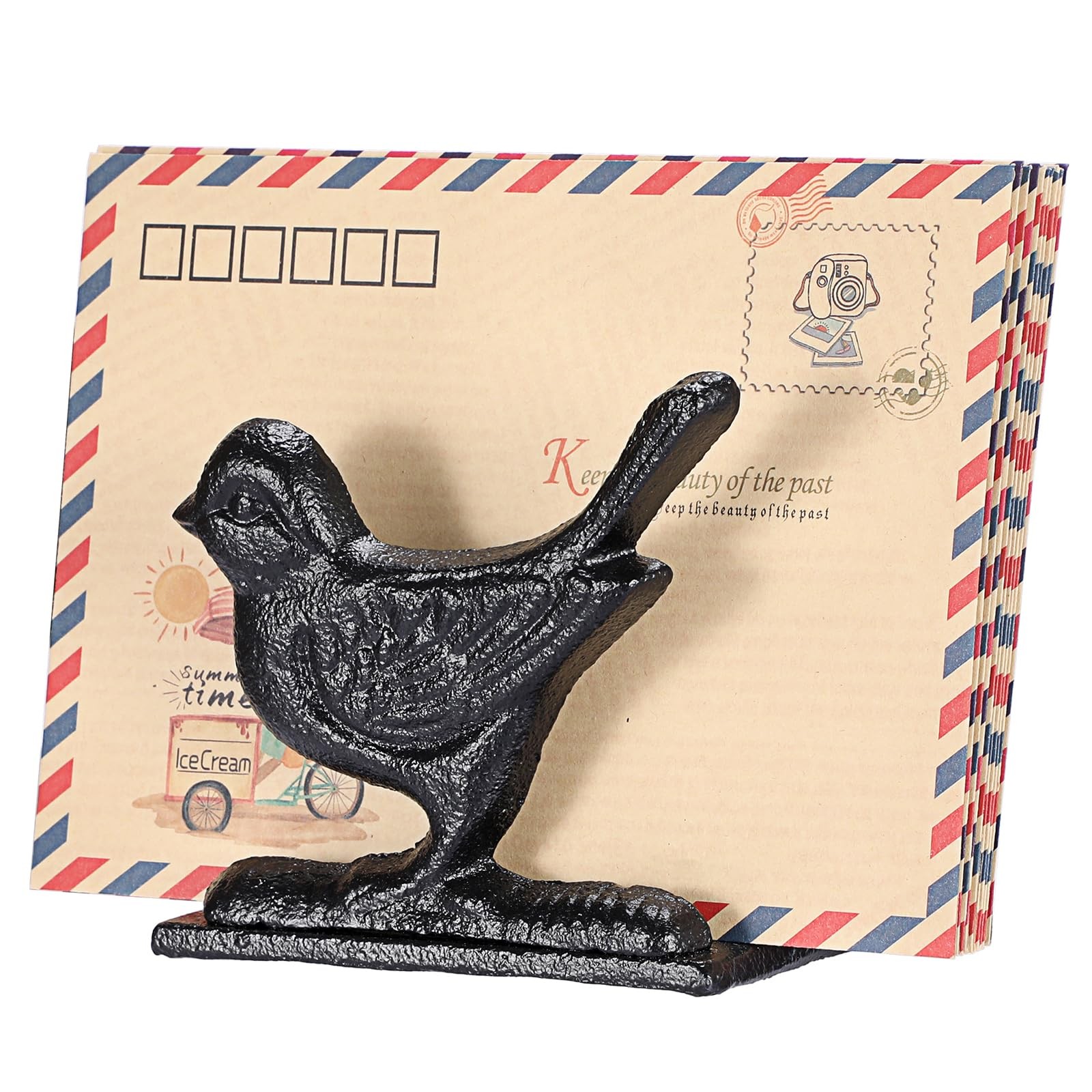 BTSKY Cast Iron Mail Organizer Countertop, Heavy Duty Desk Mail Holder for Le...