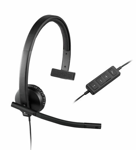 Logitech H570e Mono Black Monaural Over-the-Head Wired Headsets