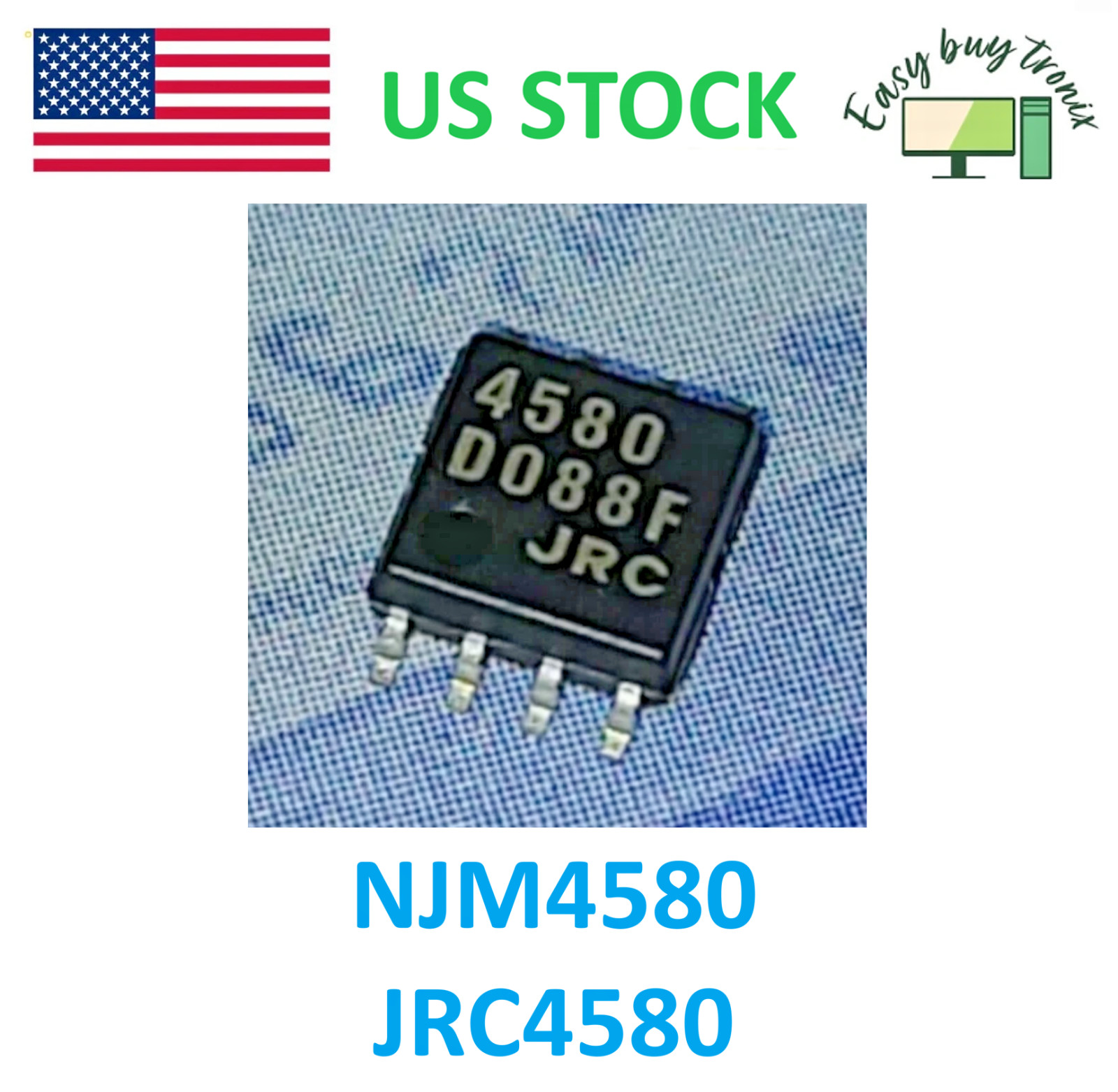 5Pcs/Lot NJM4580M JRC4580 4580D 4580 SOP-8 Dual Operational Amplifier