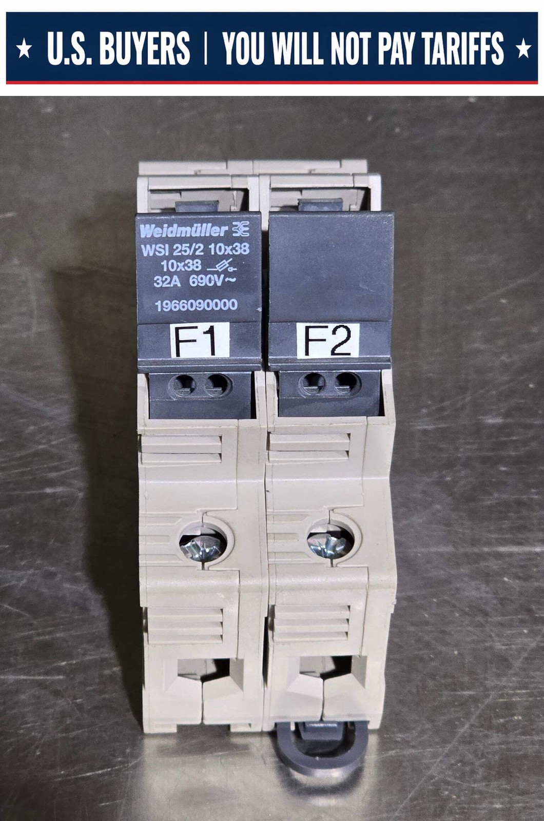 WEIDMULLER WSI 25/2 10X38 Fuse terminal, Screw connection, 32 A (USED)