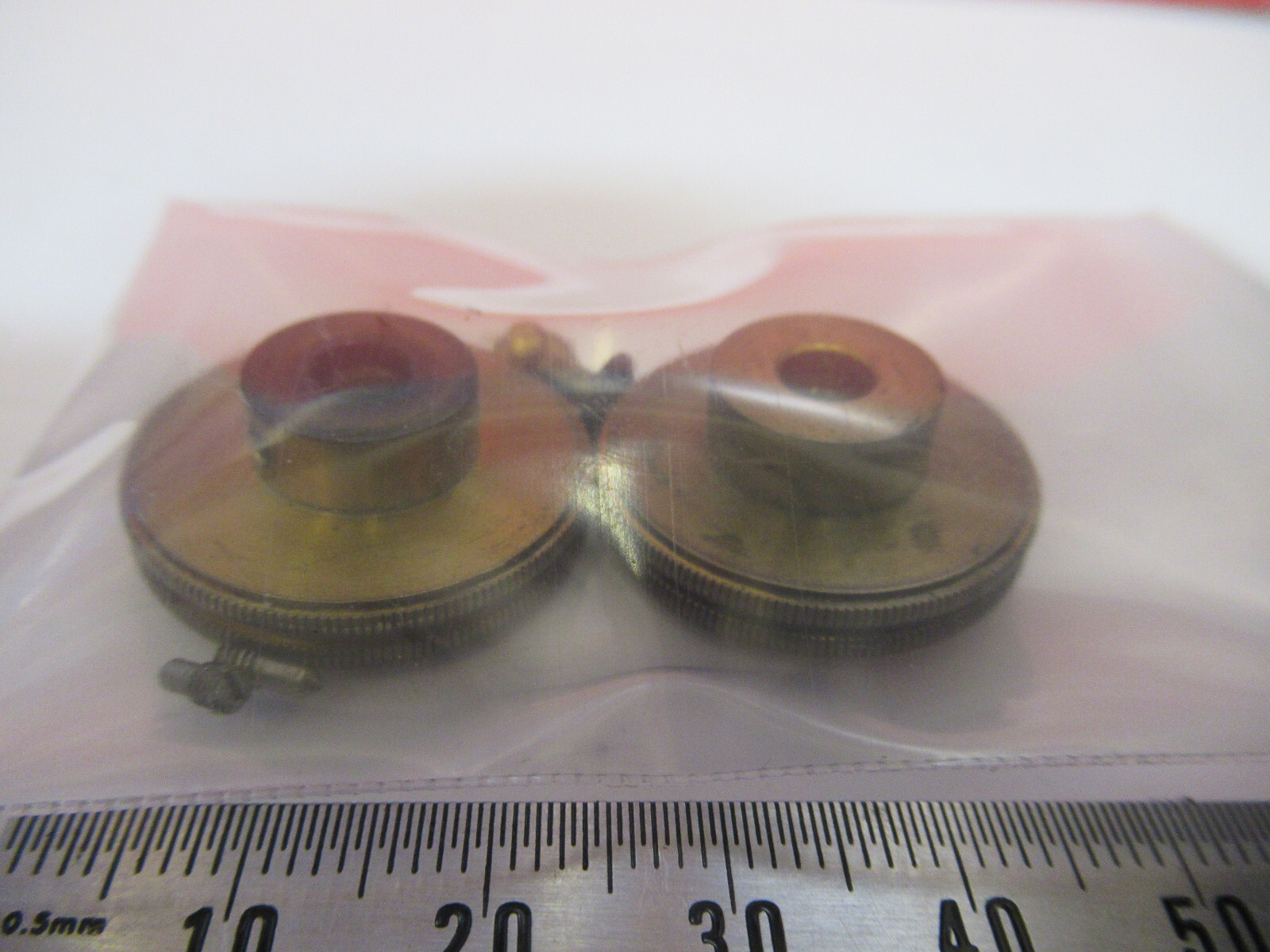 ANTIQUE BAUSCH LOMB PAIR KNOBS GROSS ADJUST MICROSCOPE PART AS PICTURED Y4-A-65
