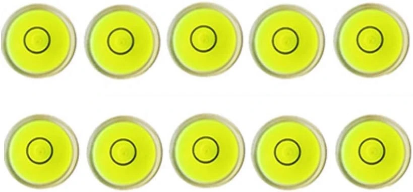 10pcs Bubble Spirit Level Degree Mark, 10x6mm Mini Circular Bullseye Level Incli