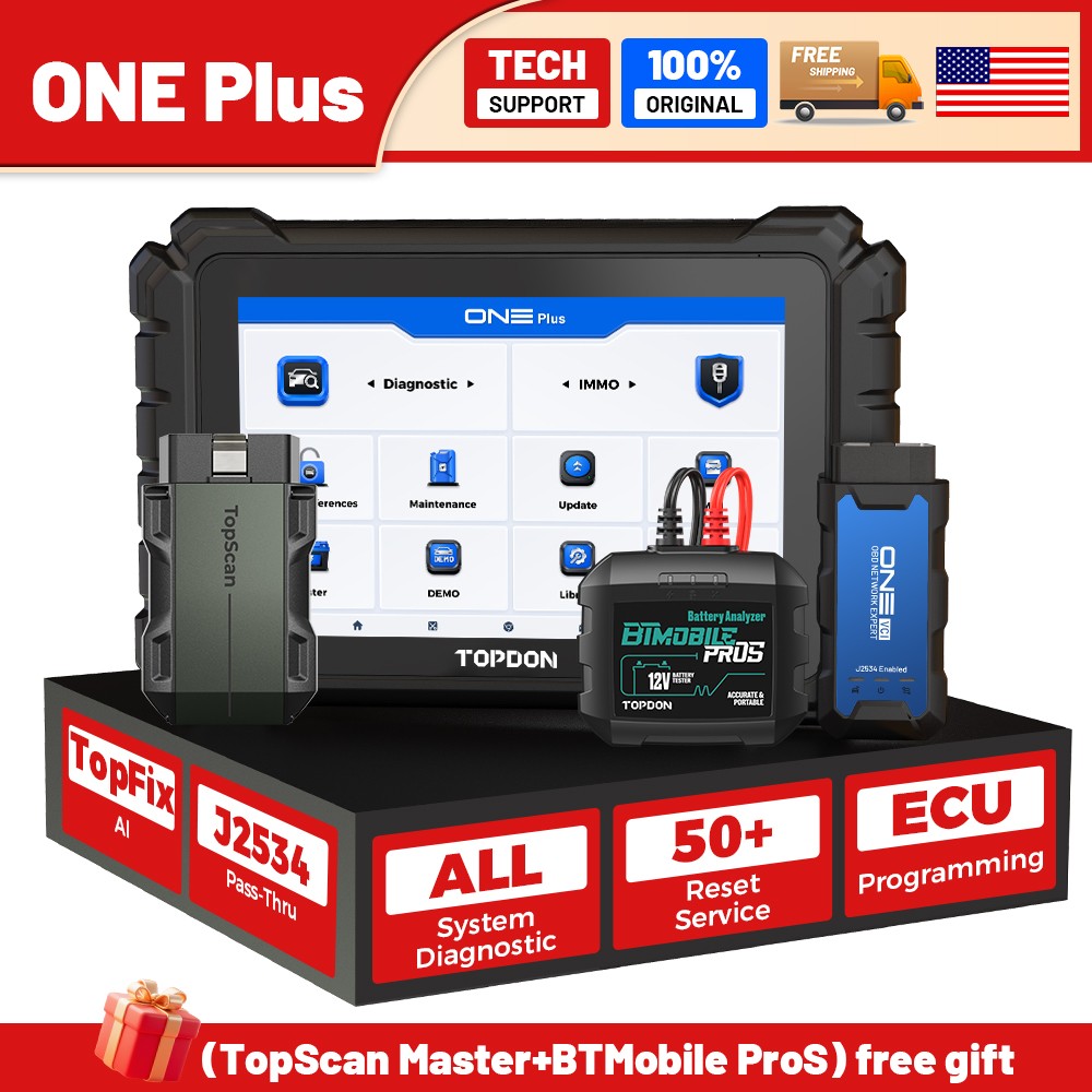 TOPDON ONE Plus J2534 ECU Programming Bi-Directional OBD2 Scanner IMMO CAN-FD
